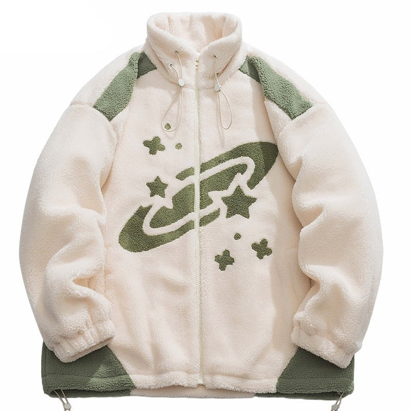 Y2K Fleece Stars Space Jacket