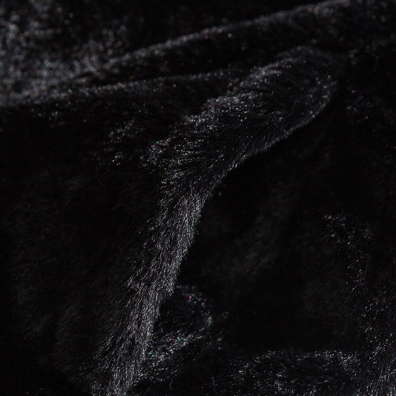 Thick Furry Fleece Jacket Embroidery