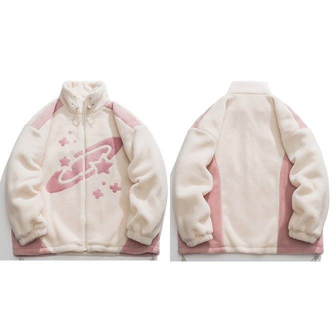 Y2K Fleece Stars Space Jacket