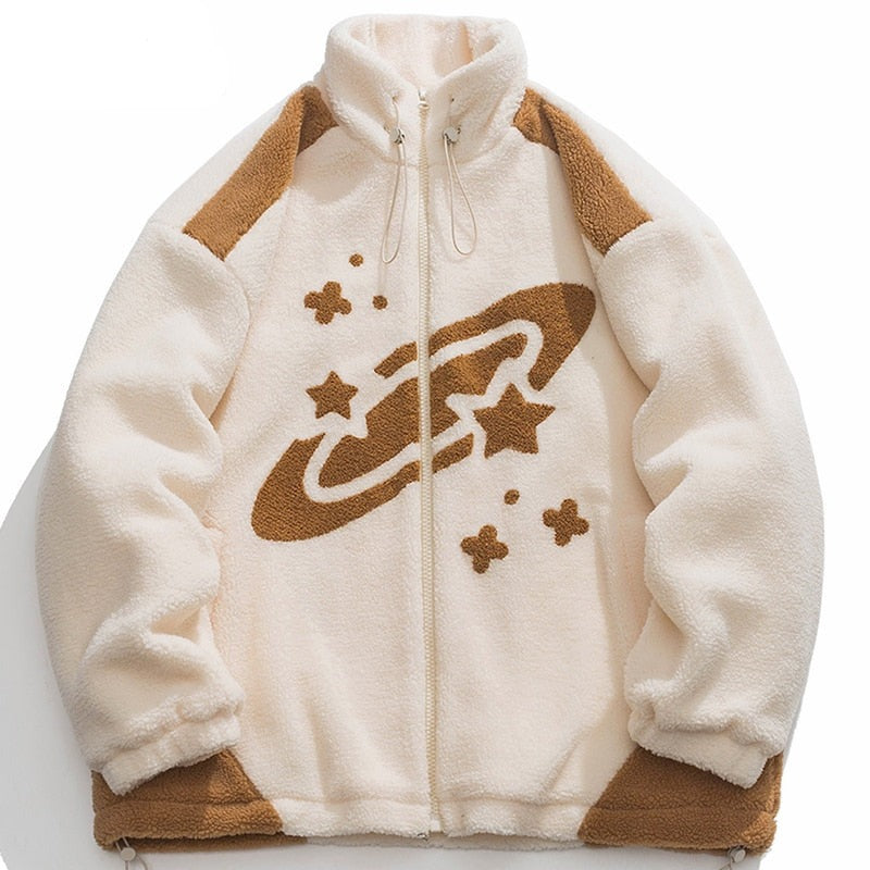 Y2K Fleece Stars Space Jacket