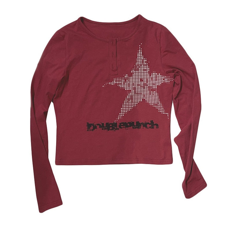 GLITTER Rhinestone Long Sleeve Top