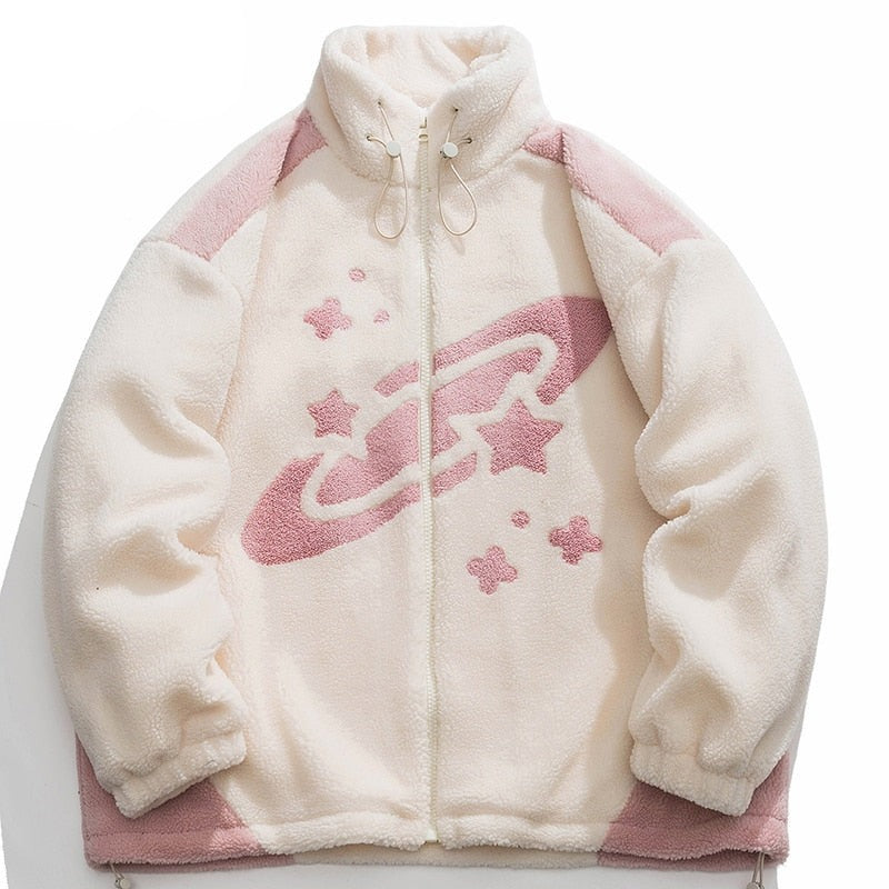 Y2K Fleece Stars Space Jacket