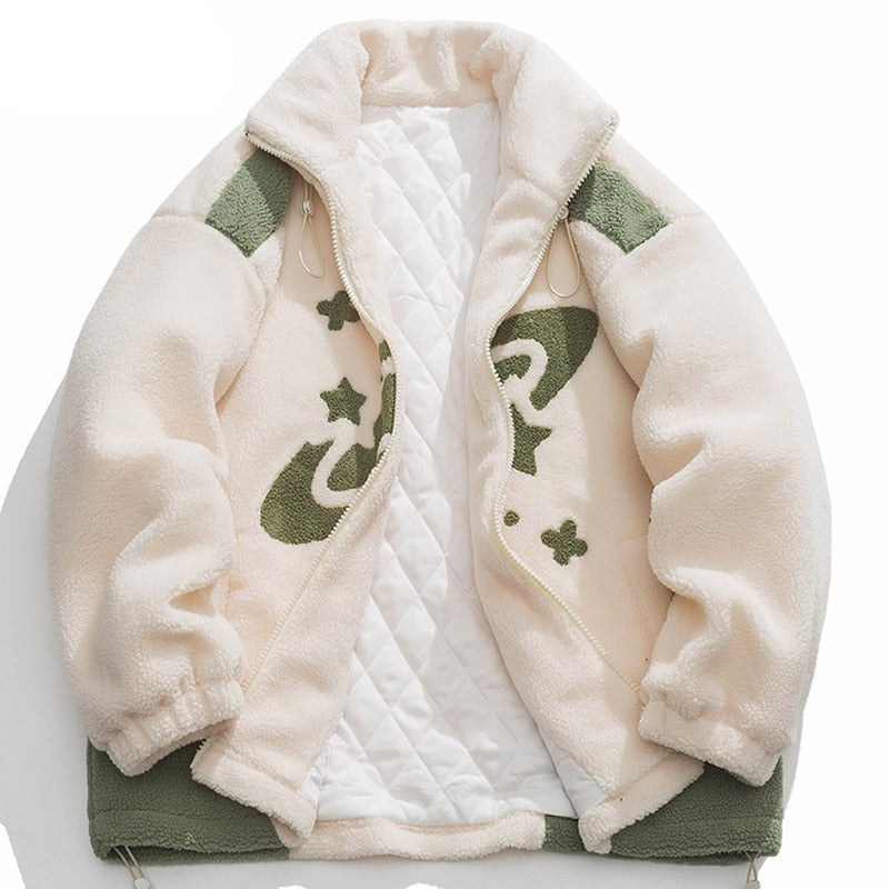 Y2K Fleece Stars Space Jacket