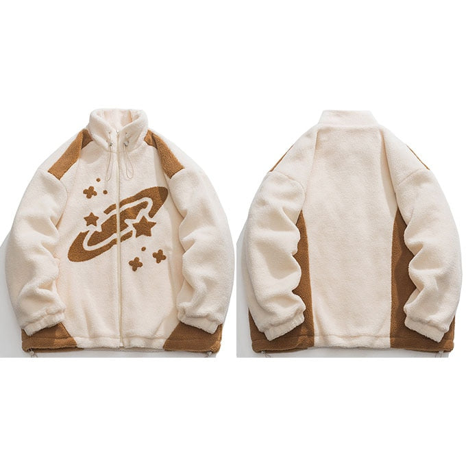 Y2K Fleece Stars Space Jacket