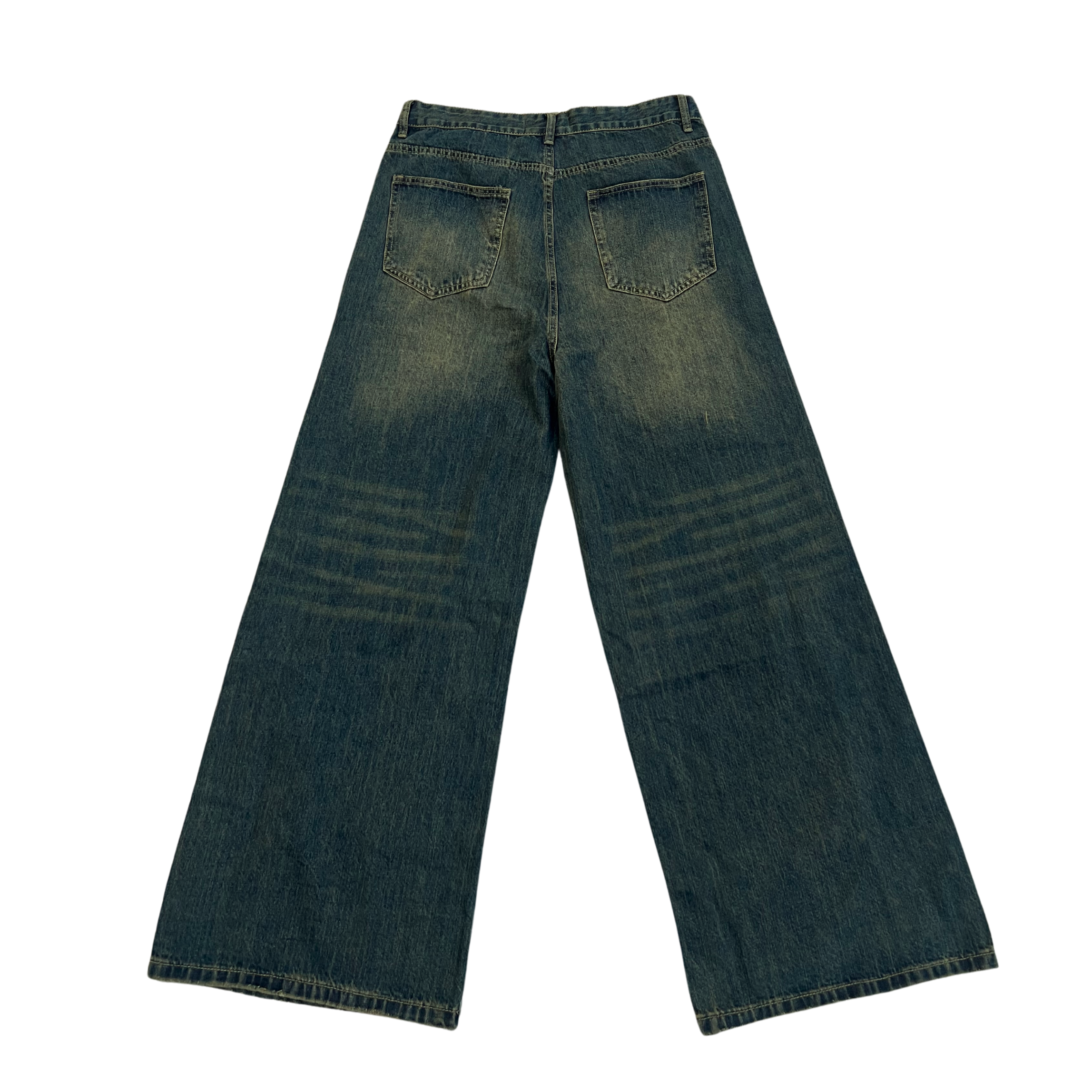 Mud-wash Navy Green Denims