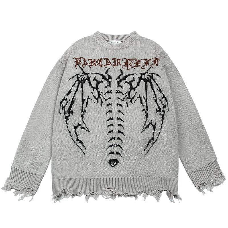 SPINE Distressed Wool Sweater